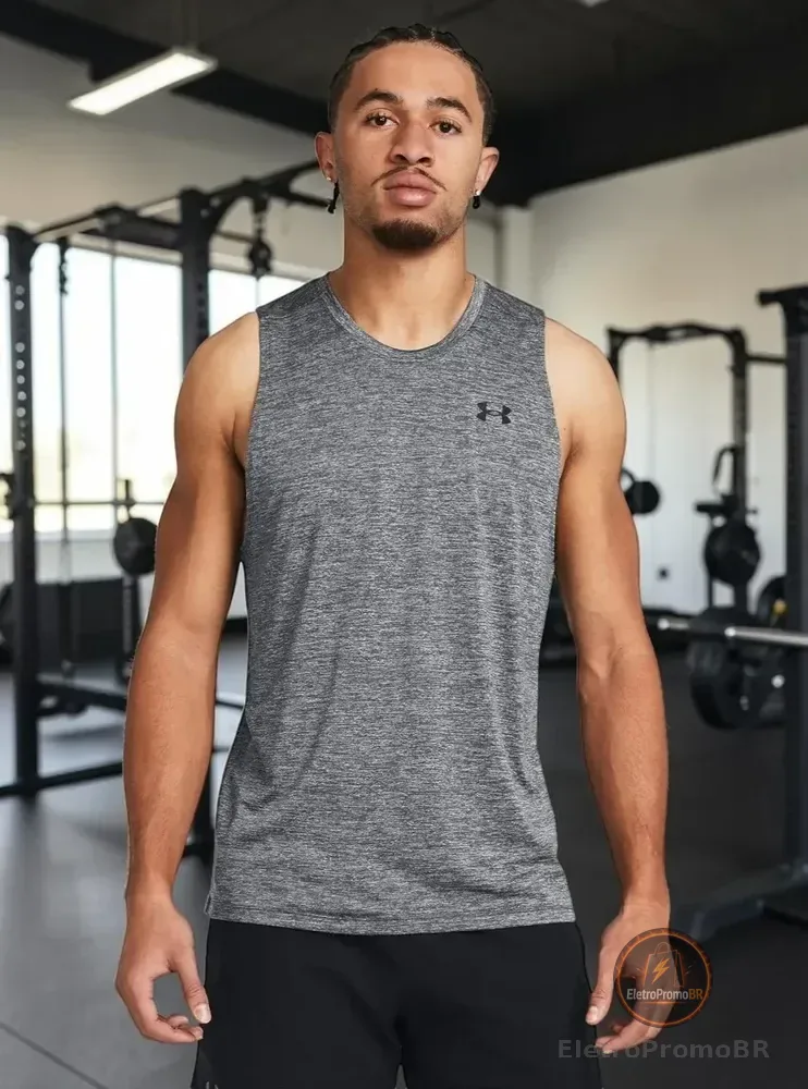 Regata Masculina Treino Academia Under Armour Tech Tank Cinza G