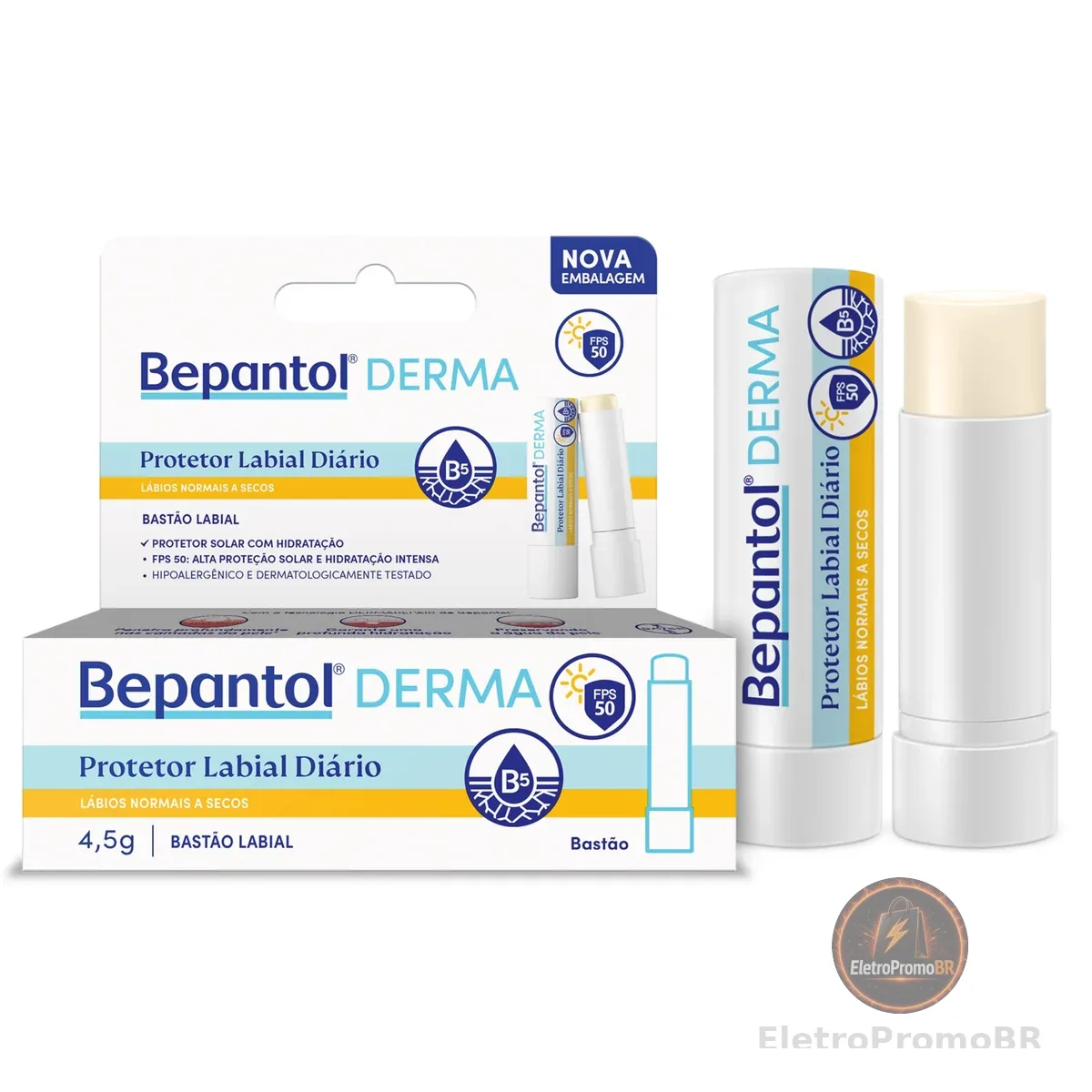 Bepantol Derma Protetor Labial Hidratante Diário FPS50 4,5g