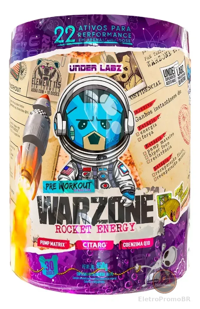 Warzone Rocket Energy 450g - Under Labz Sabor Atomic Pink Lemonade