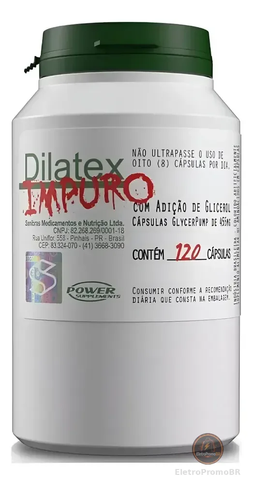Dilatex Impuro 120 Cáps Arginina + Alanina Power Supplement Sabor Sem Sabor