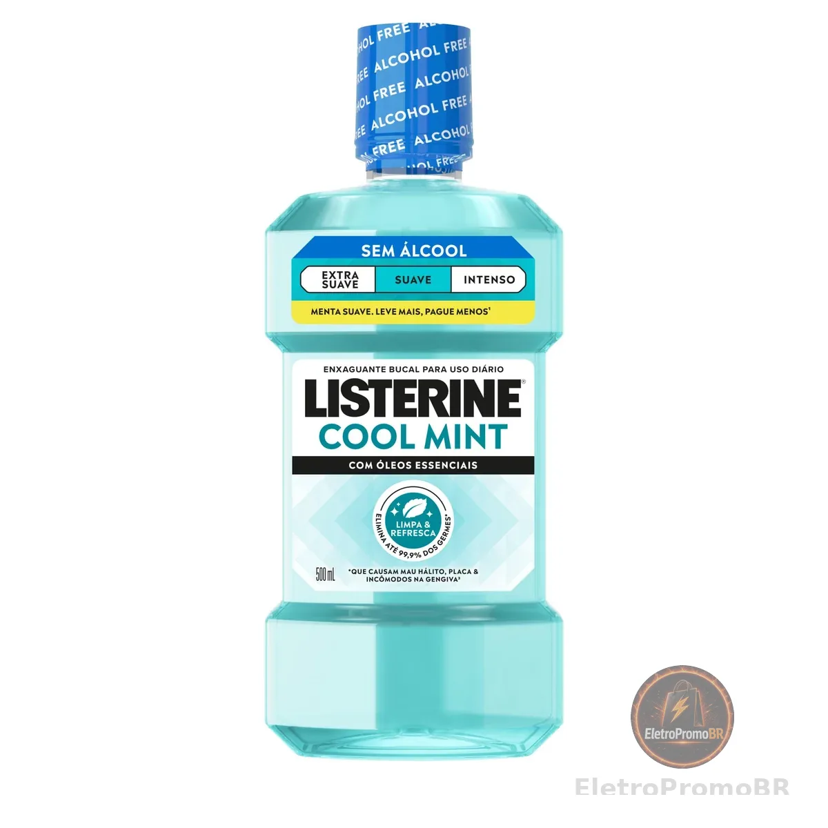 Listerine Cool Mint Enxaguante Bucal Sem Álcool, 500mL