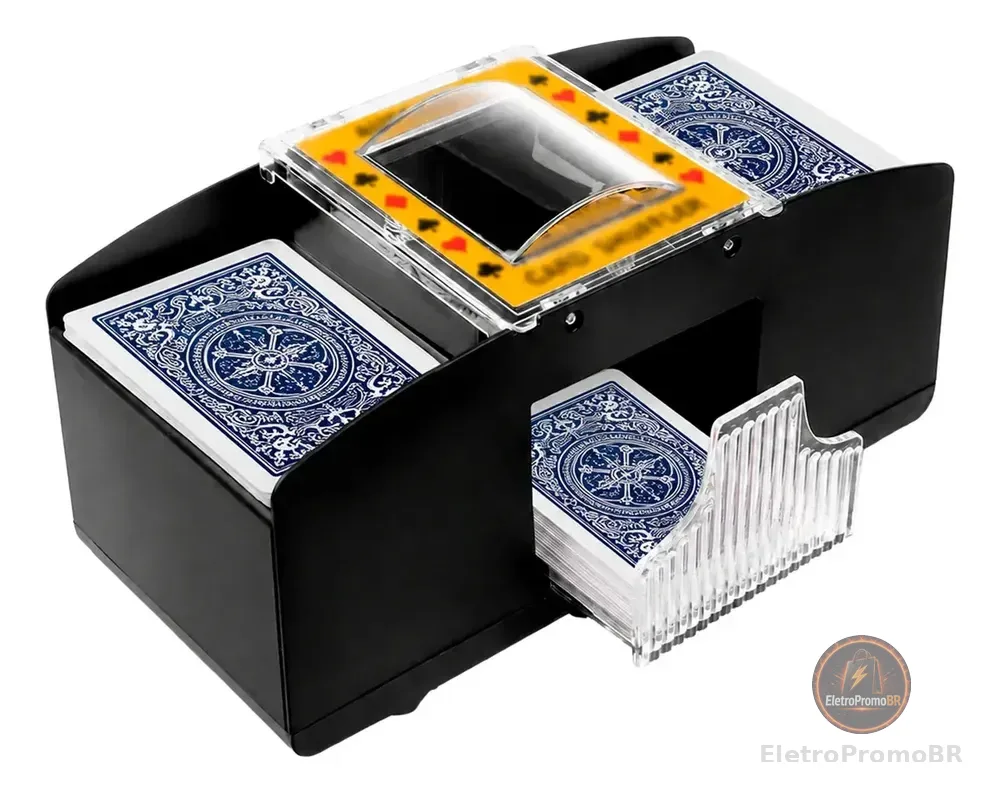 Embaralhador De Cartas Automático de Pilha Misturador Para 2 Baralhos Poker Truco