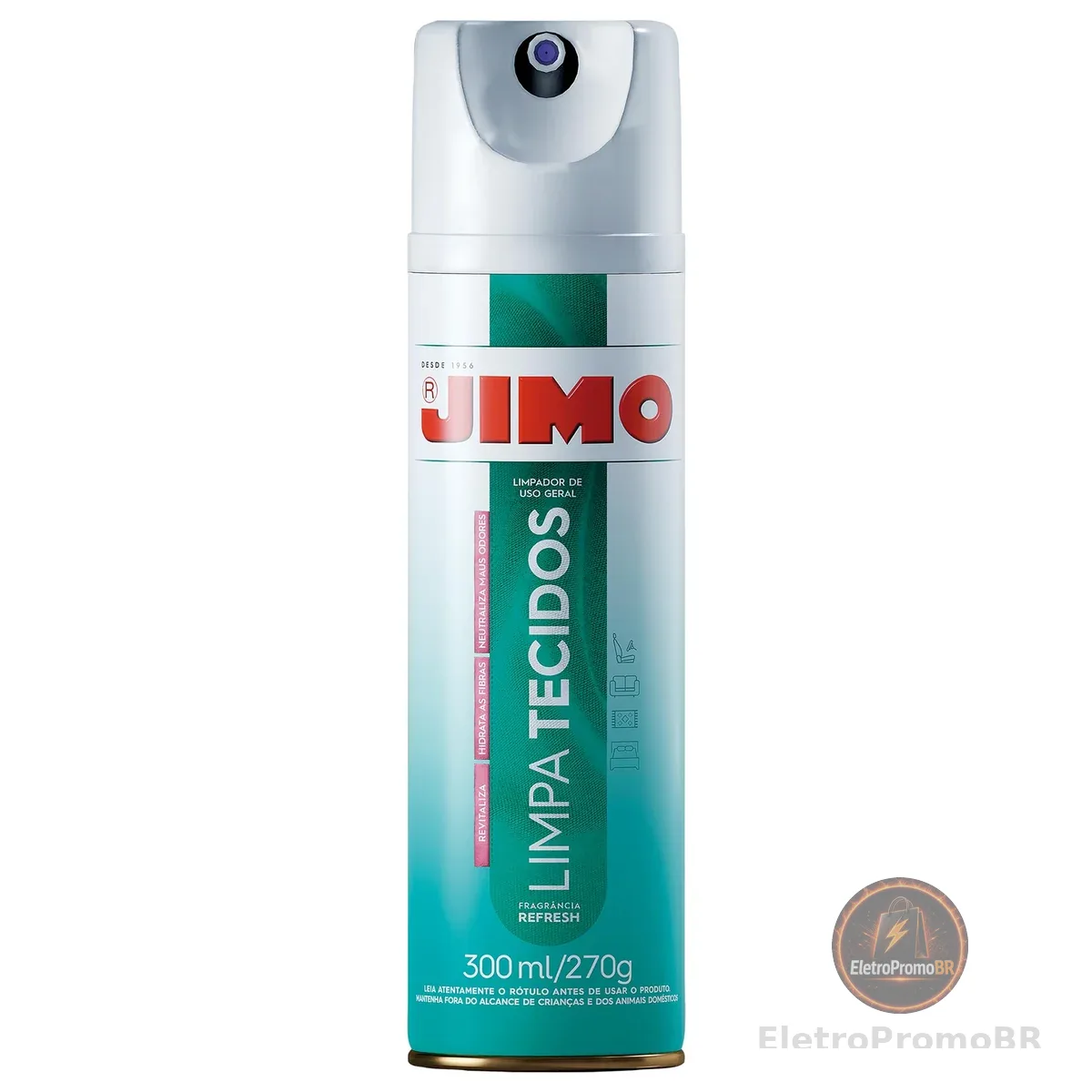 JIMO Limpa Tecido Sofá Tapete Forro Bancos Hidrata Perfuma Neutraliza Odores Aerossol 300ml