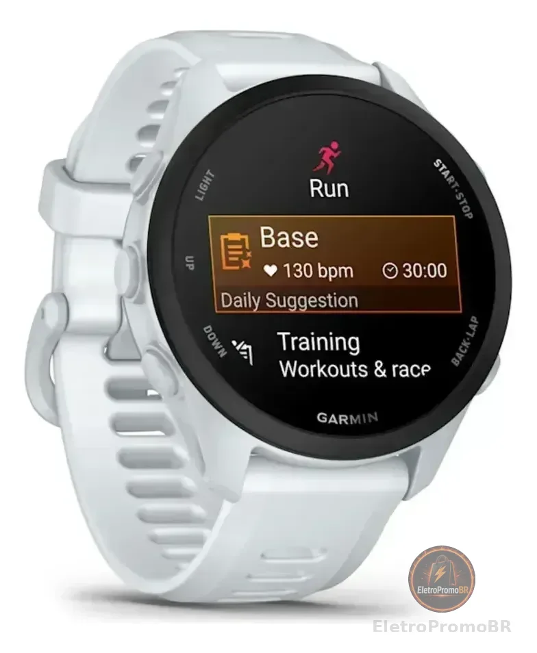 Garmin Relógio Forerunner 70 Preto 42mm Monitor Cardíaco Branco