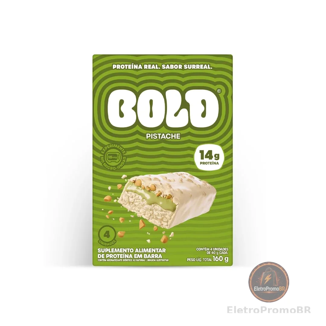 Bold Barra de proteina Pistache 14g caixa com 4 unidades