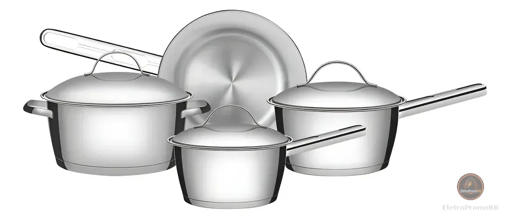 Jogo De Panelas Com 4 Peças Aço Inox Allegra Tramontina