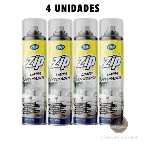 Espuma Spray Zip Clean 300ml Limpa a Seco Sofá, Estofado, Banco de Carro Limpeza Profunda