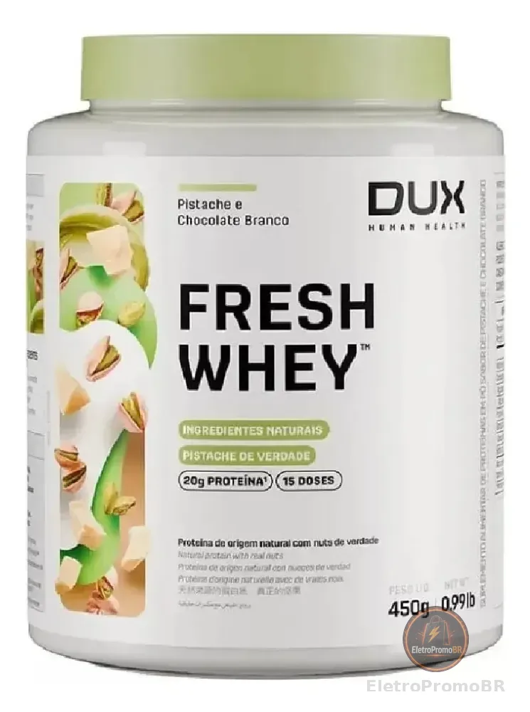 Fresh Whey Pistache E Chocolate Branco Pote 450g Dux Pistache E Chocolate Branco