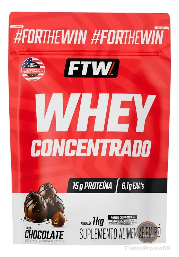 Whey Protein Concentrado 1kg Sabor Chocolate - Ftw