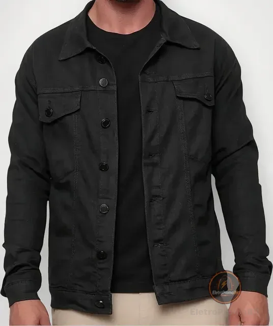 Jaqueta Masculina Sarja Jeans Slim Cores Clássicas Premium