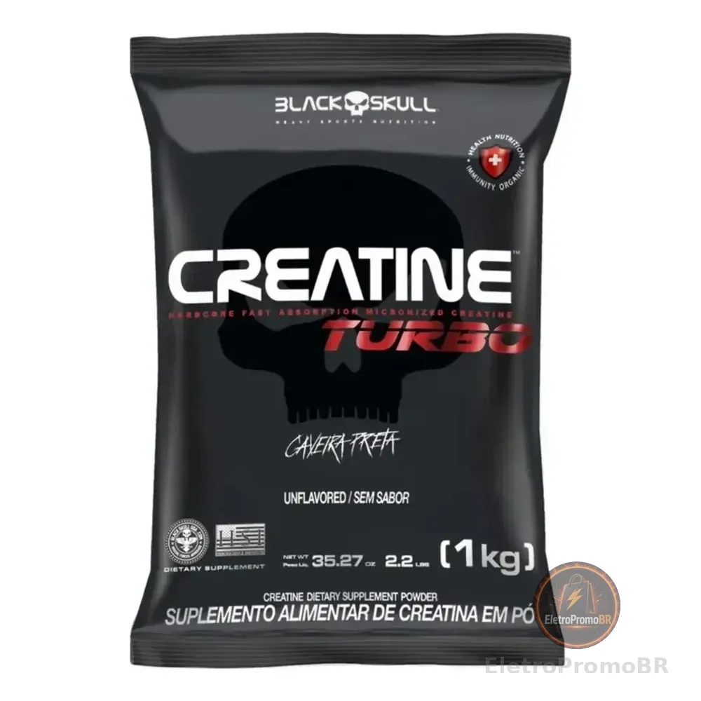 Creatina Turbo Refil 1kg Black Skull Sem Sabor