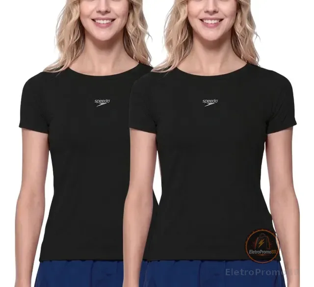 Kit 2 Camisetas Femininas Speedo Slim Fitness Academia Sport