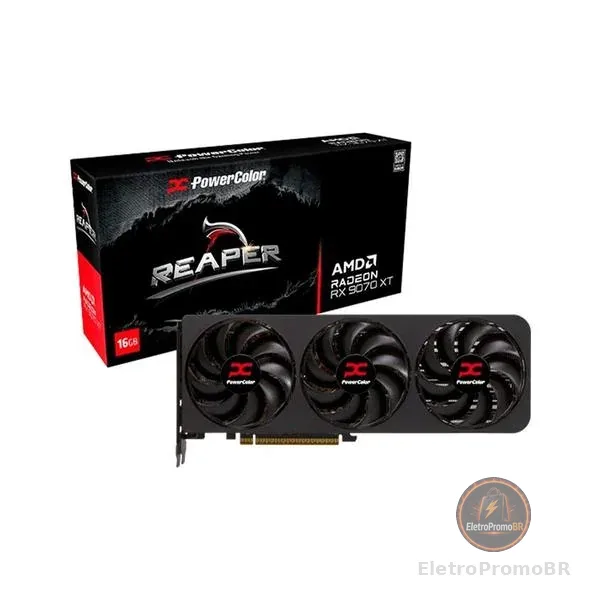 Placa de Vídeo PowerColor Reaper AMD Radeon RX 9070 XT 16GB GDDR6 - RX9070XT 16G-A