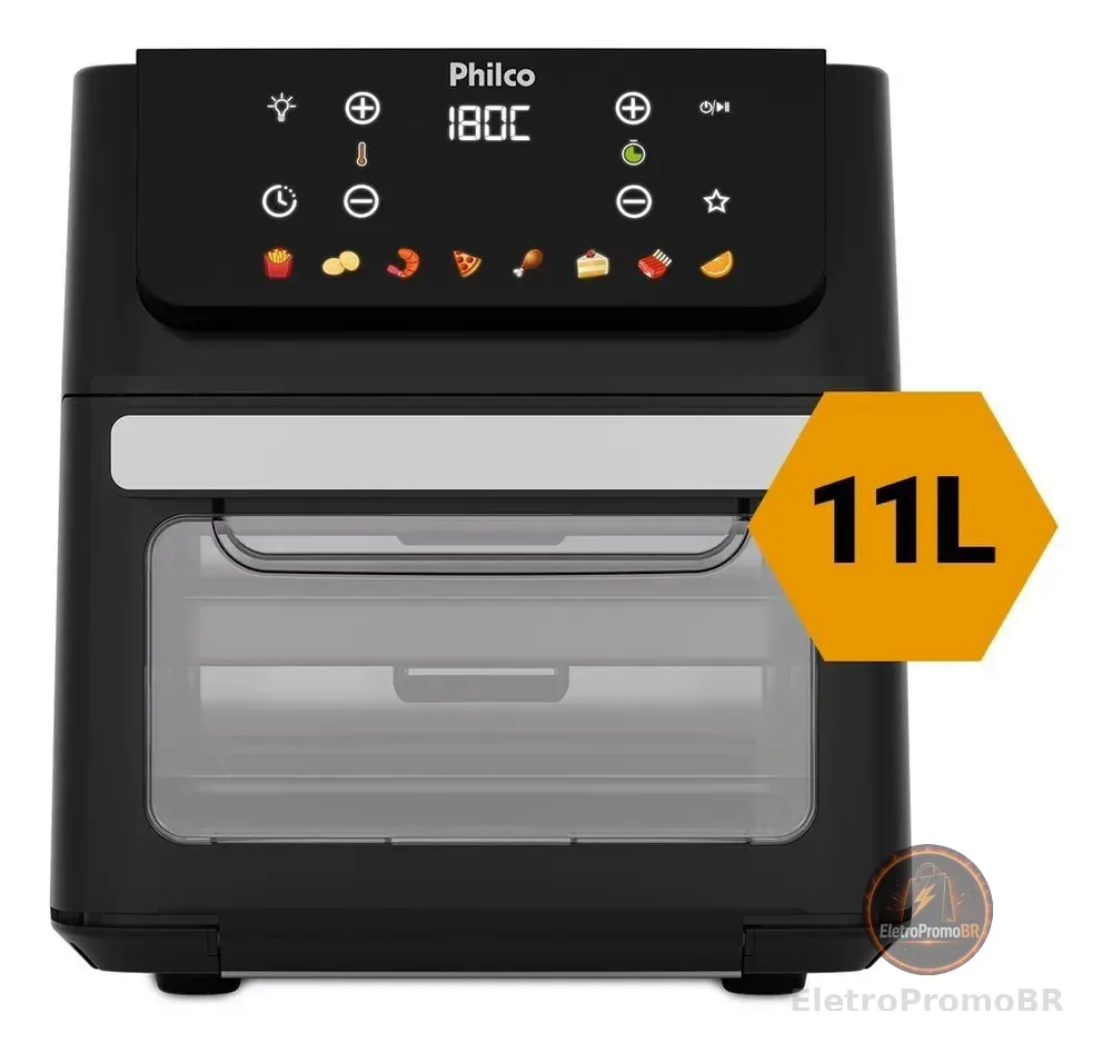 Air Fryer Oven Philco 11L 8 Funções Visor 1800W PAF11B