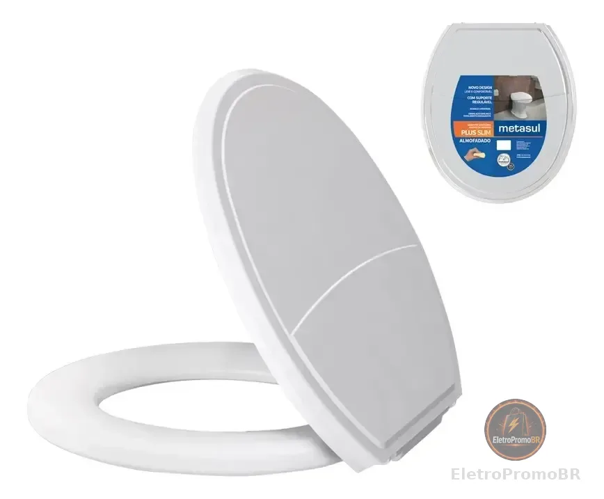 Metasul Assento Sanitário Almofadado Basico Oval Universal Slim Off Cor Branco