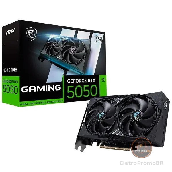 Placa De Vídeo MSI GeForce RTX 5050 Gaming OC, Nvidia, 8GB, GDDR6, 128-Bit - G5050-8GC