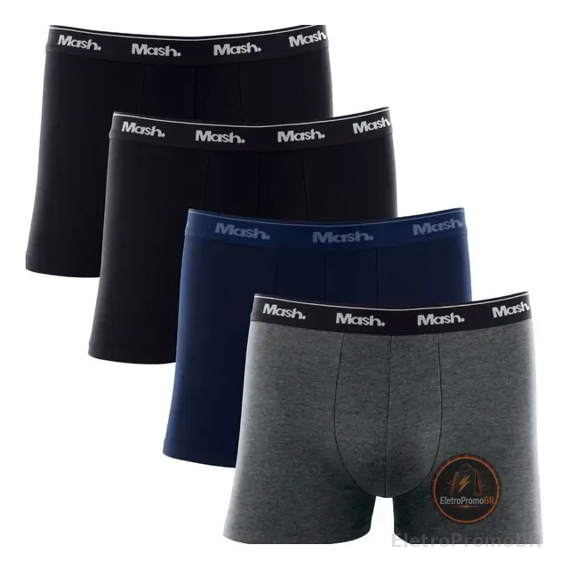 Kit 4 Cuecas Boxer Box Mash Algodão Cotton Original
