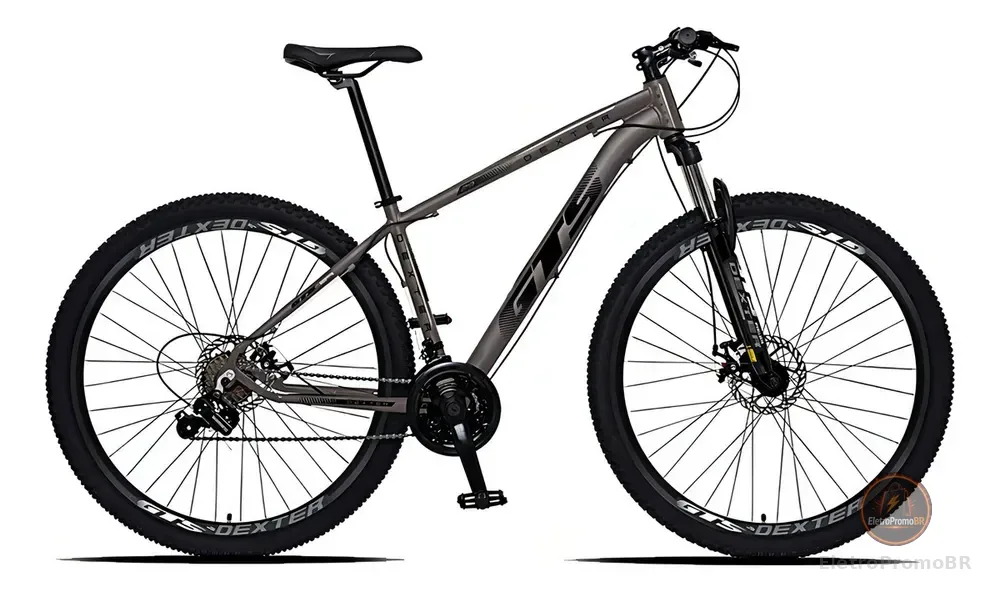 Bicicleta Aro 29 Gts Dexter 24 Marchas Freio A Disco Cor Grafite Com Preto Tamanho Do Quadro 21