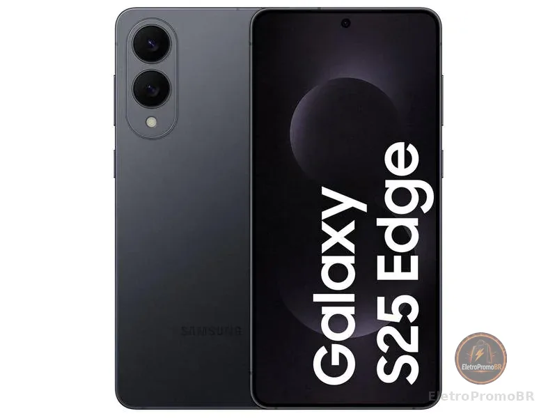 Smartphone Samsung Galaxy S25 Edge 512GB Titânio Jetblack 5G 12GB RAM 6,7" Câm. Dupla + Selfie 12MP