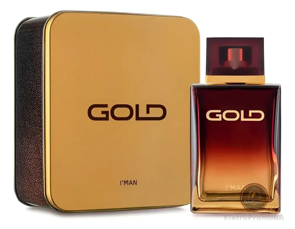 Perfume Deo Colônia Iman Gold Masculino 100ml Ciclo Cosmeticos Lata Decorativa
