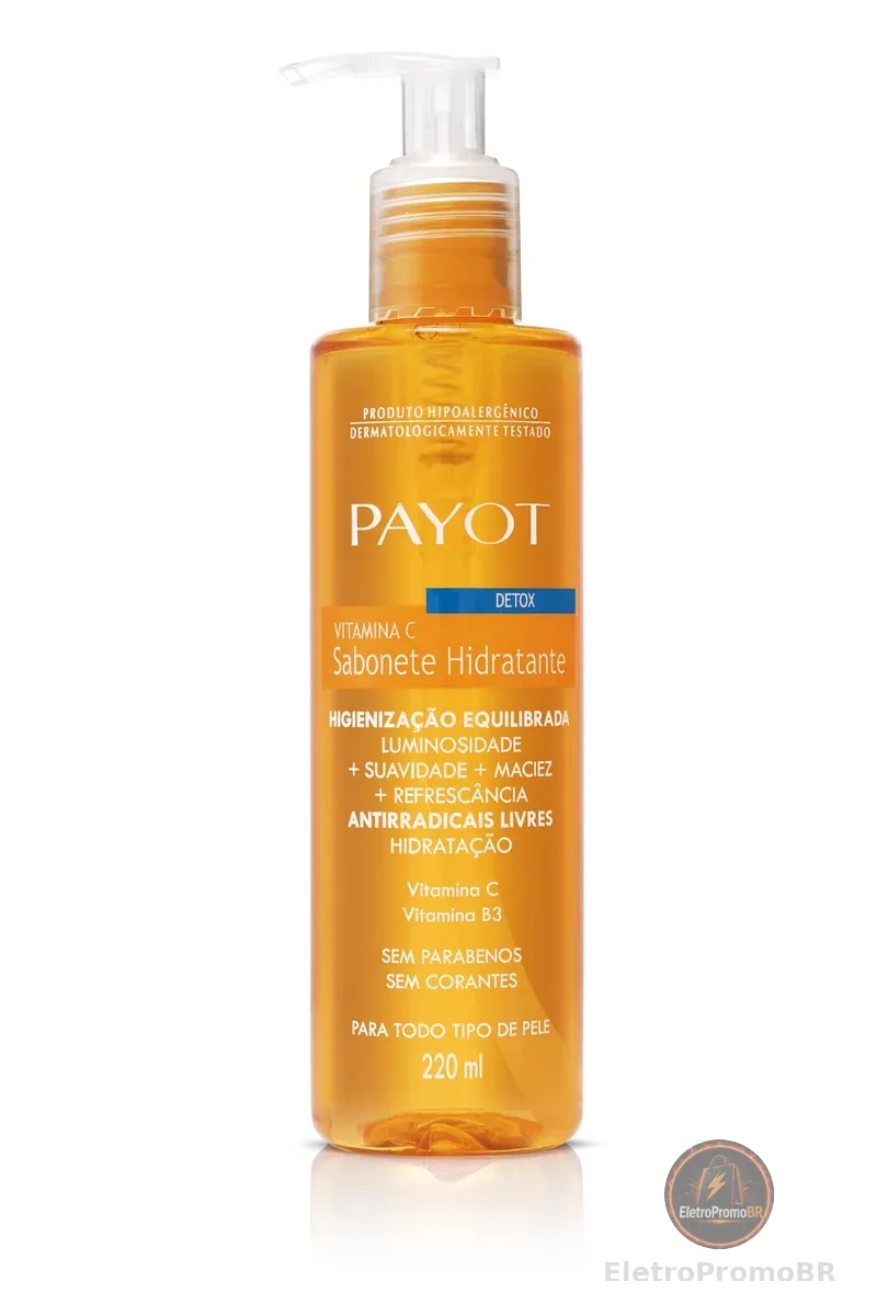 PAYOT Sabonete Liquido Detox, Vitamina C, 220 Ml