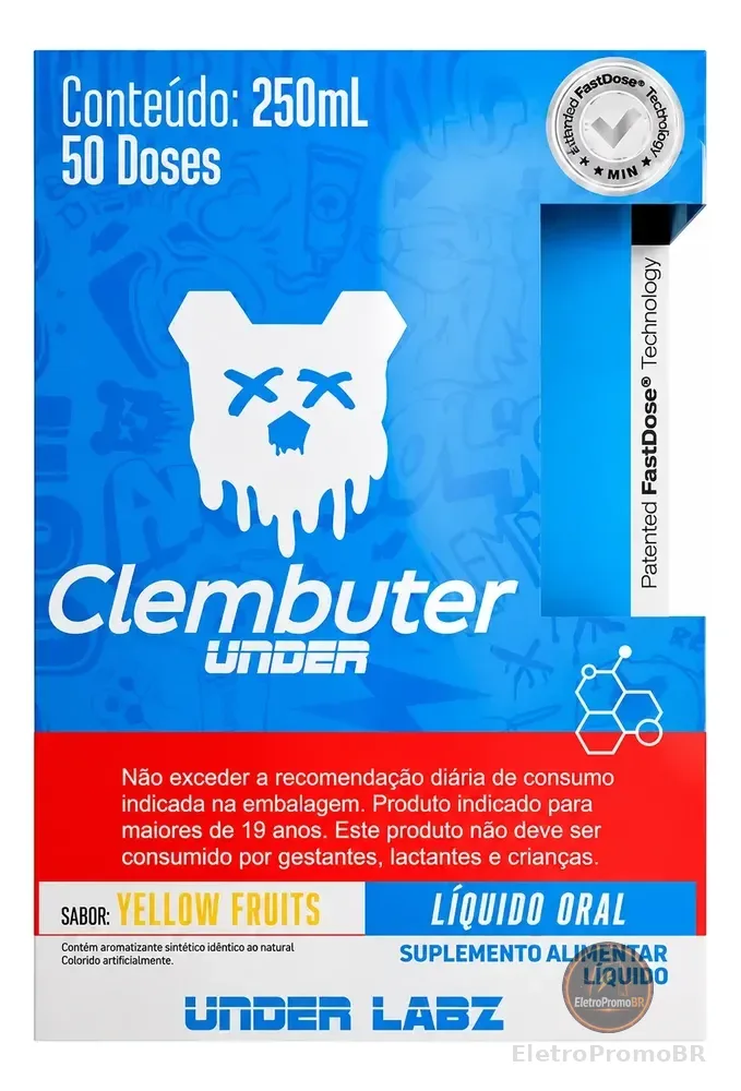 Clembuter Under Labz Fastdose 250ml Termogênico Líquido Yellow Fruits