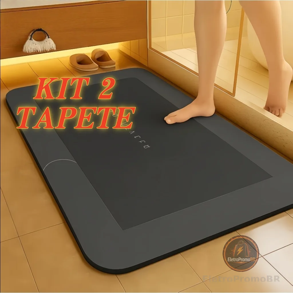 Tapete de Banheiro Absorvente Antiderrapante Secagem Rápida