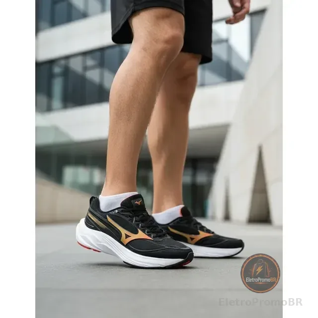 Tênis Mizuno Space 5 - Masculino - Preto-laranja