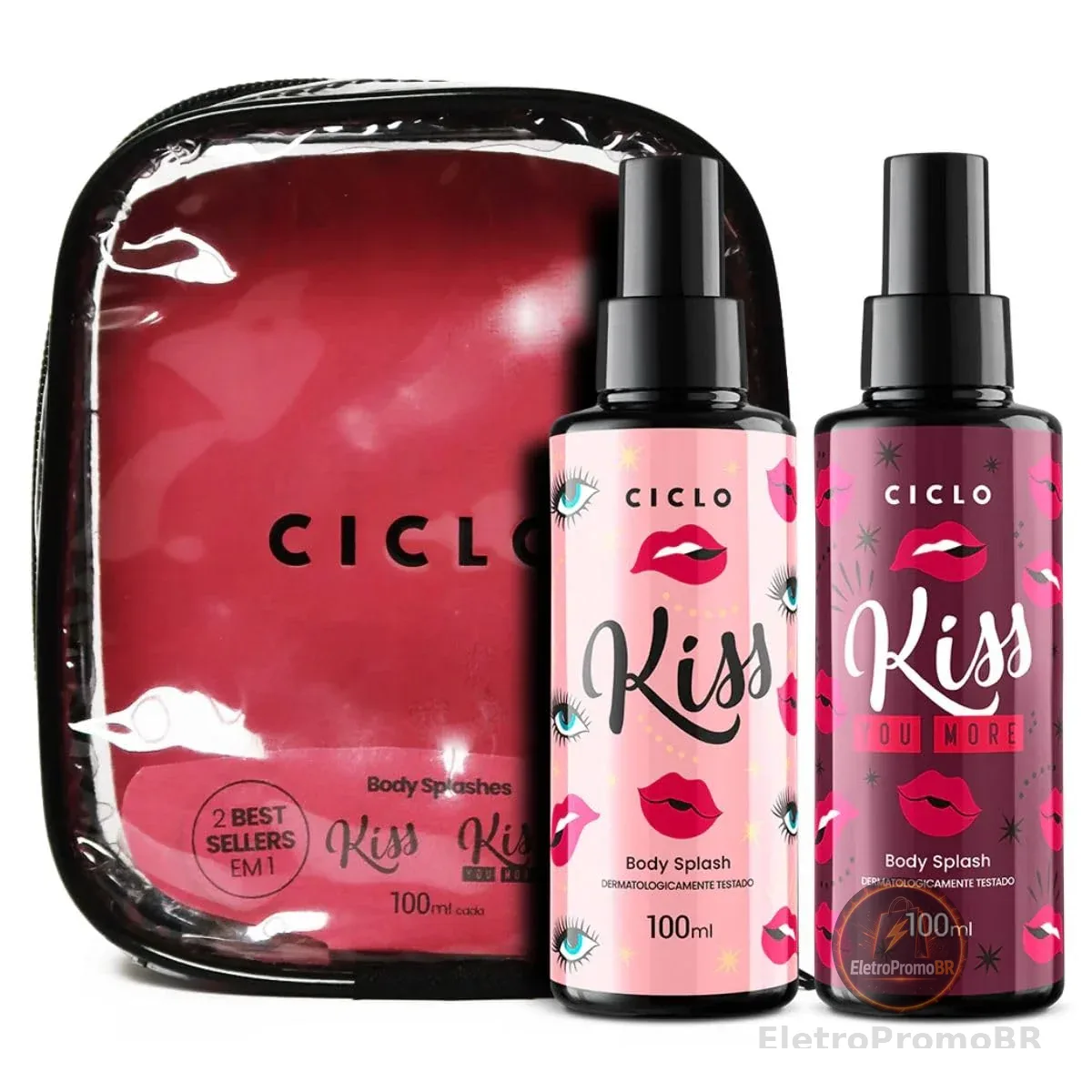 Kit Estojo Body Splash Kiss 100ml + Kiss You More 100ml Ciclo
