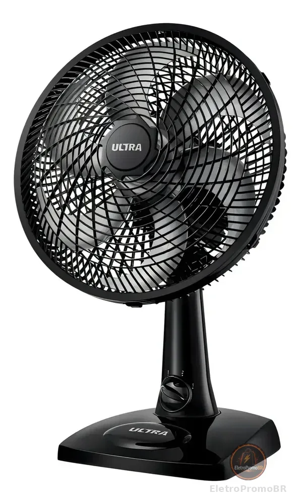 Ventilador De Mesa 30cm 6 Pas 3vel Ultra Vento Forte Mondial Estrutura Preto Pás Prata Diâmetro 30 cm Material das pás Plástico