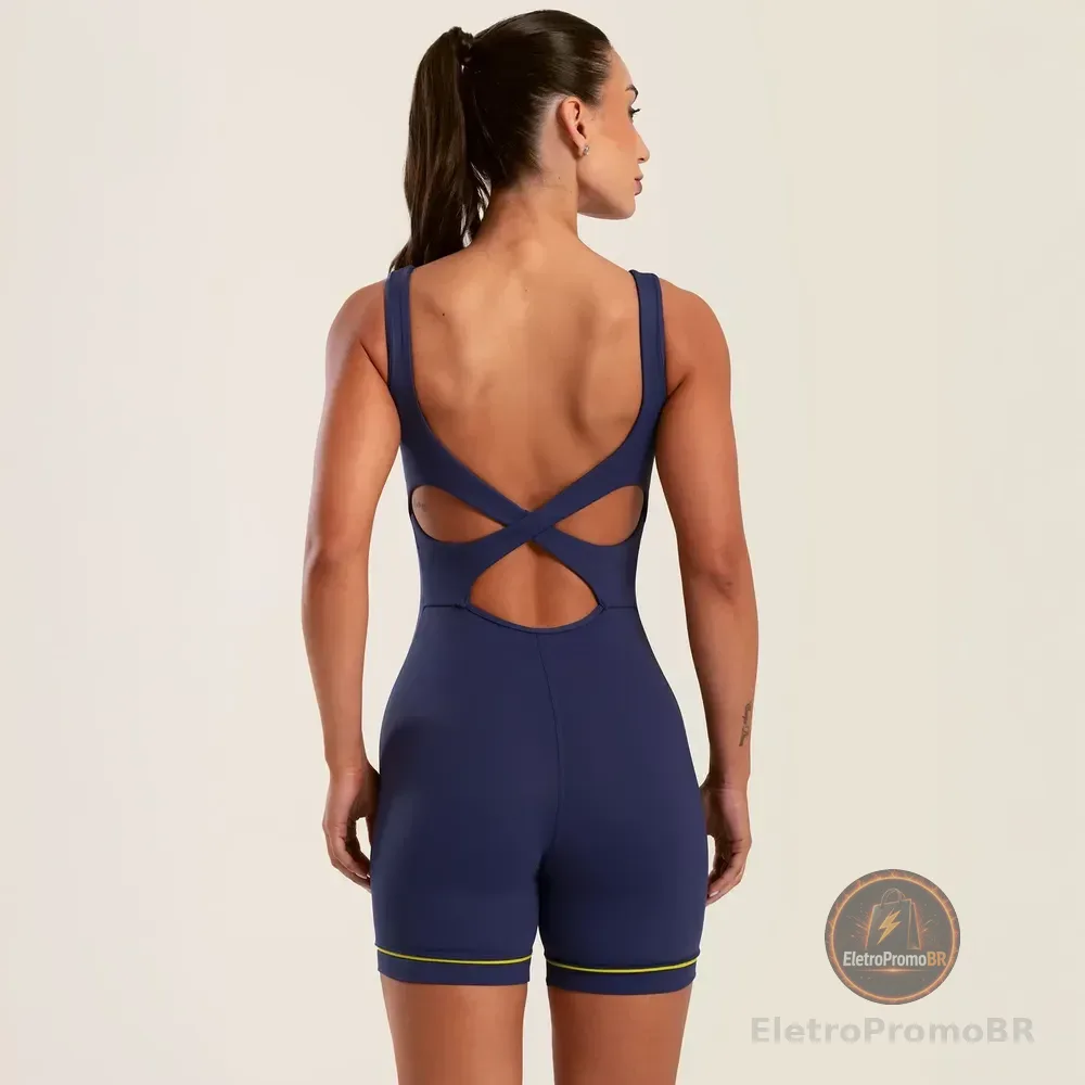 Macaquinho Radiant Azul Dusk Com Bojo E Estampa Emborrachada Azul G