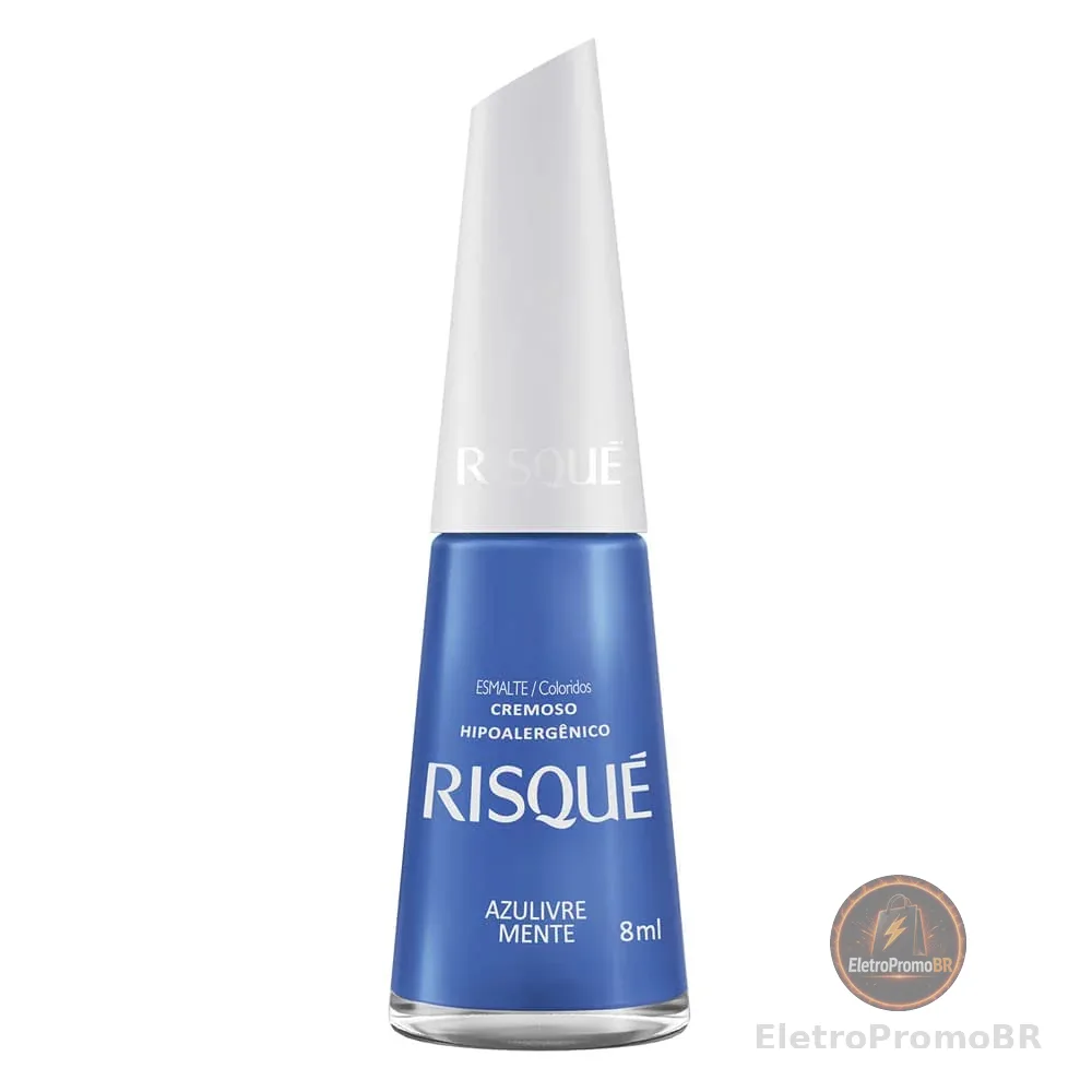 Esmalte Risqué Cremoso Azulivre Mente 8Ml, Risqué