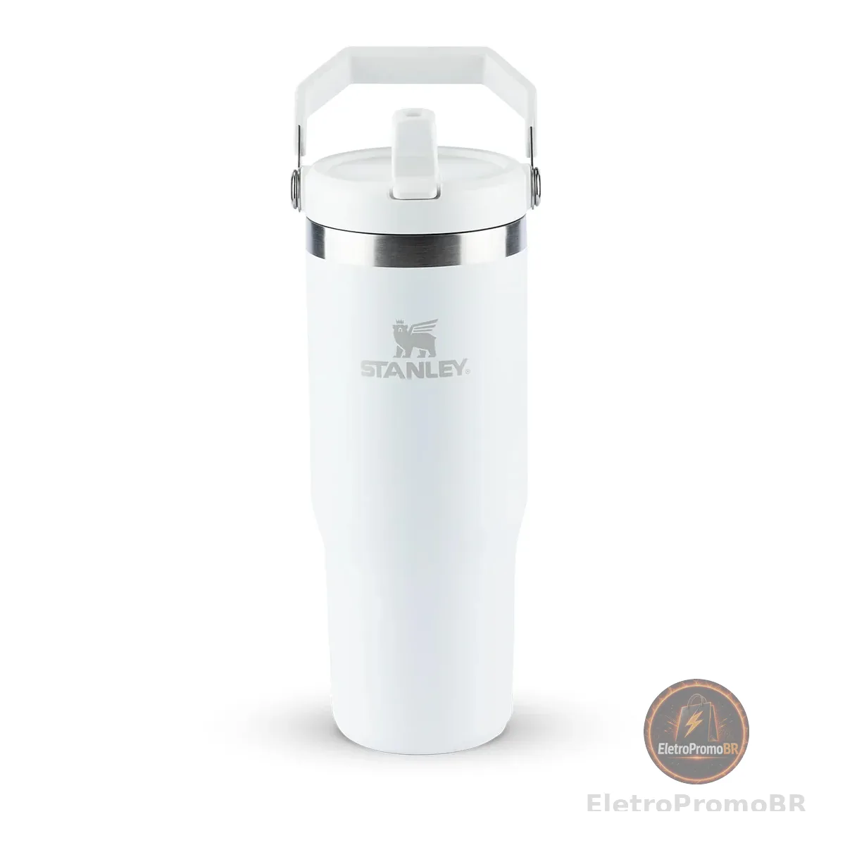 Stanley - Garrafa Térmica IceFlow Flip Straw Isolada em Aço Inoxidável e Reutilizável, Resistente a Vazamentos, 887 ml, Frost