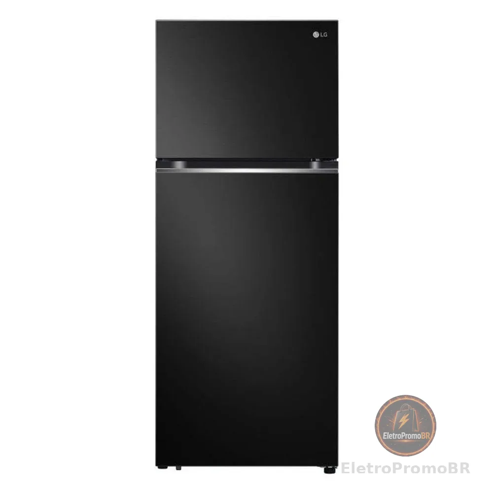 Geladeira LG GN-B392PX 2 Portas 395 Litros Preta Inox | Frost Free, Top Freezer Inverter -127 Volts