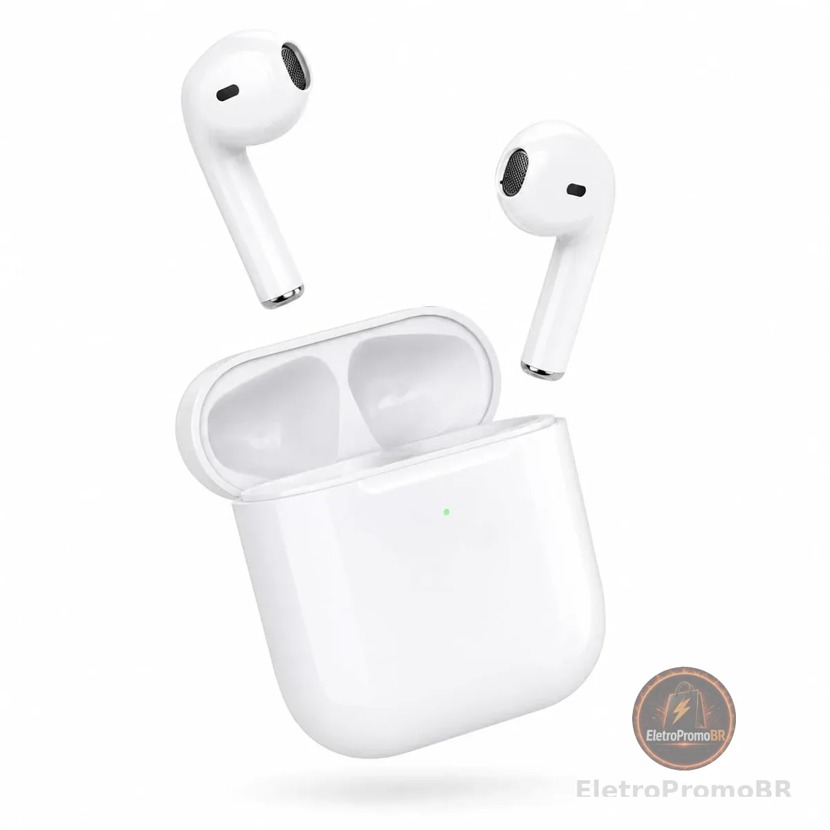 Fone de Ouvido Bluetooth Branco Sem Fio, Touch Control, Som Estéreo com Graves Intensos, Microfone Integrado, Esportivo e Resistente ao Suor