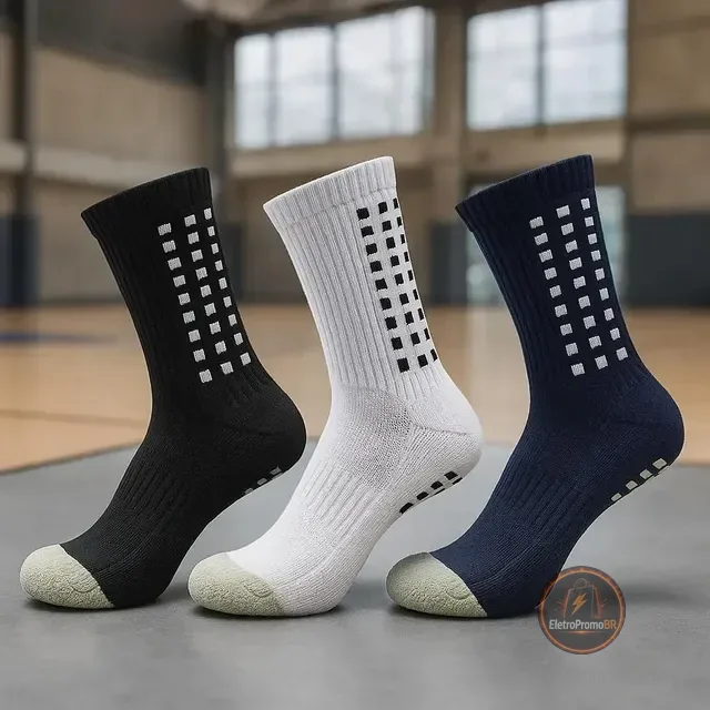 Kit 3 Pares Meia De Compressão Esportiva Corrida Ciclismo