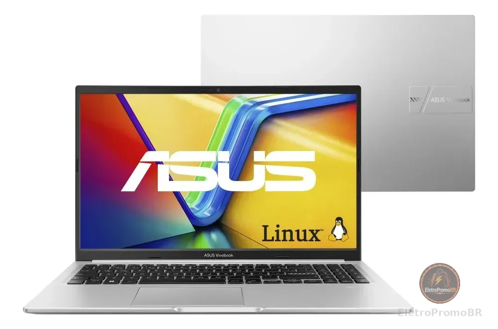 Notebook ASUS Vivobook 15 M1502YA AMD Ryzen 7 5825U 16GB Ram 512GB SSD Linux KeepOS 15,6" FHD Cool Silver - NJ612