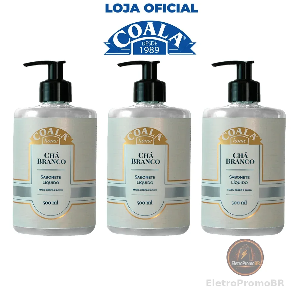 Kit 3 Unidades Sabonete Líquido Chá Branco 500 ml