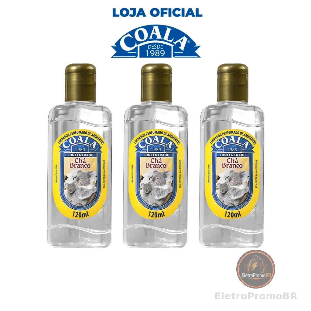 Combo 3 Limpadores Coala Chá Branco 120 ml