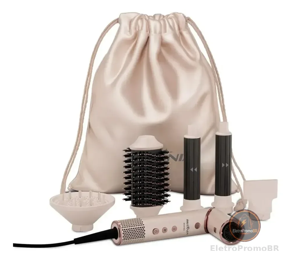 Secador De Cabelos Britânia Motor Bldc 1450w Bsd15a 110v Rosa Com Rosê 127v
