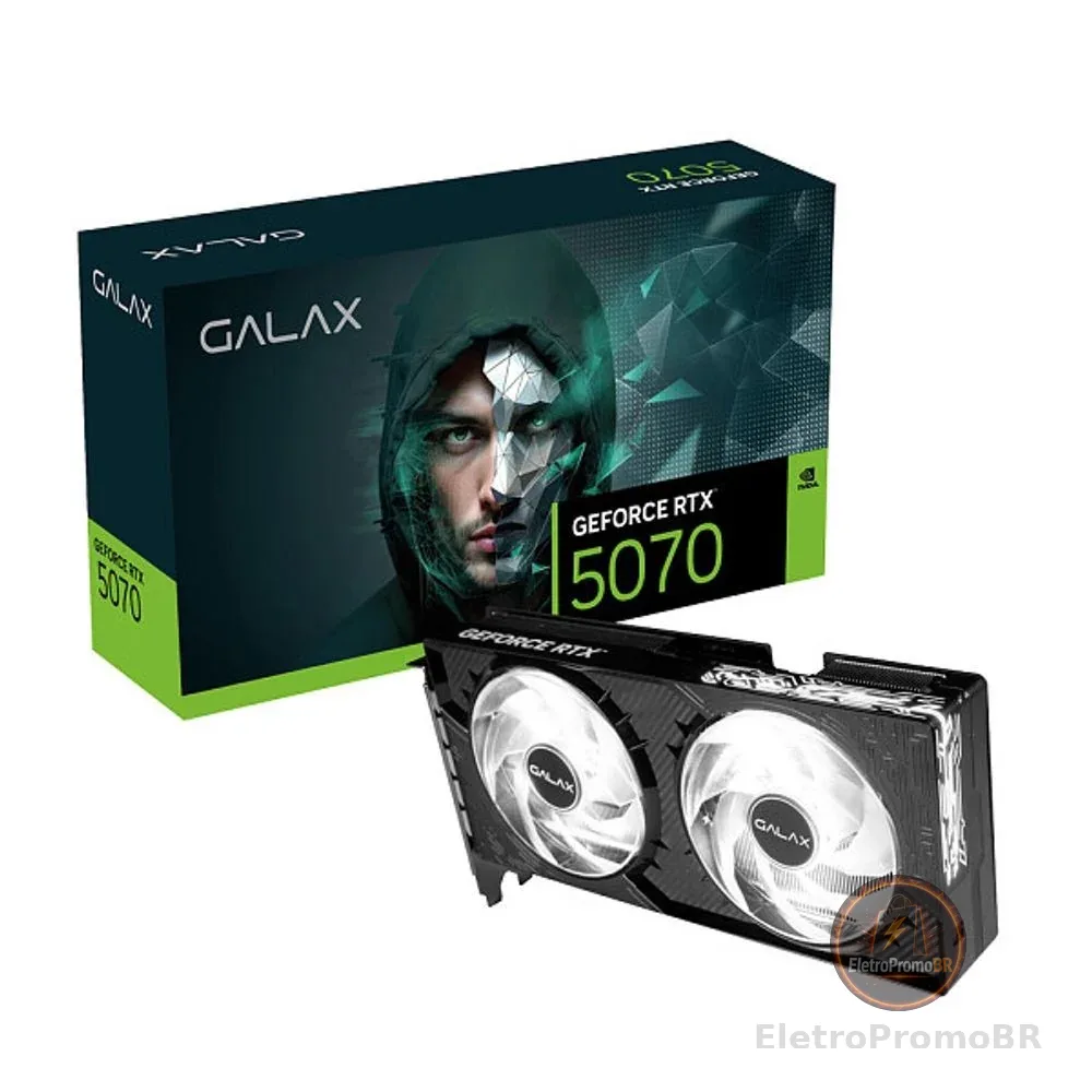 Placa de Vídeo NVIDIA GeForce Galax RTX 5070 1 Click OC 2X 12GB - 192 Bits - HDMI/3X Displayport - 57NON7MDBROC