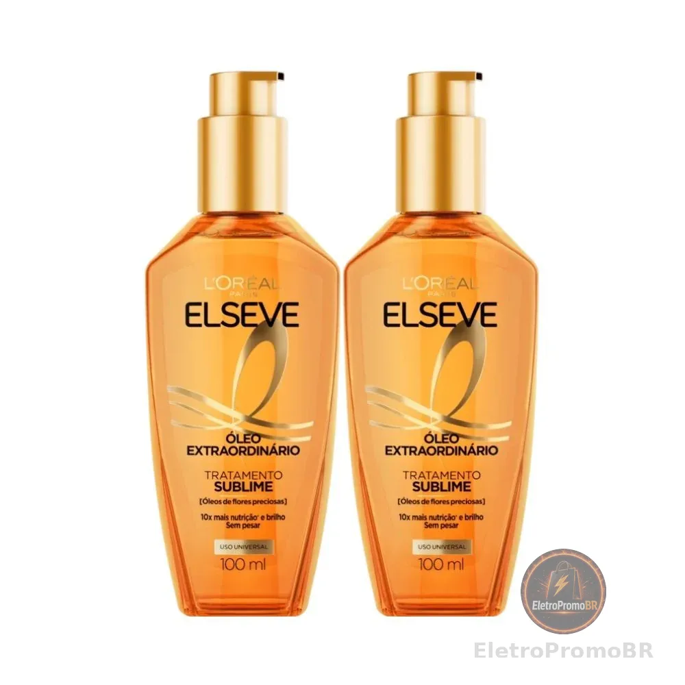 Kit Óleo Capilar Elseve L'Oréal Paris Óleo Extraordinário: Nutrição, Brilho  - 2 Unidades