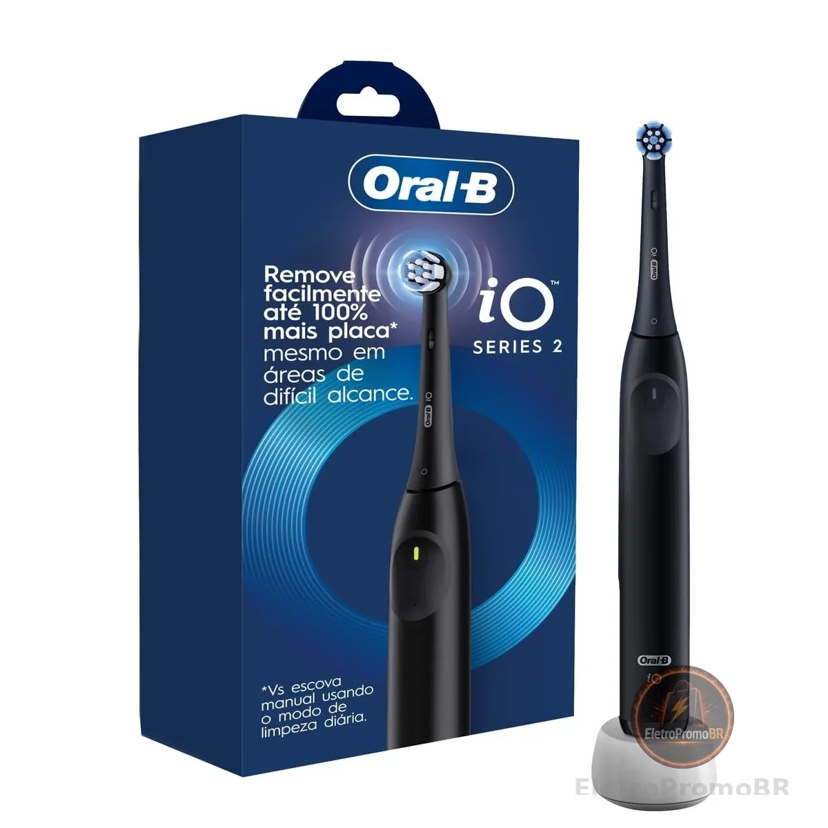 Oral-B Escova de Dente Elétrica iO2, 1 Cabo + 1 Refil + Carregador
