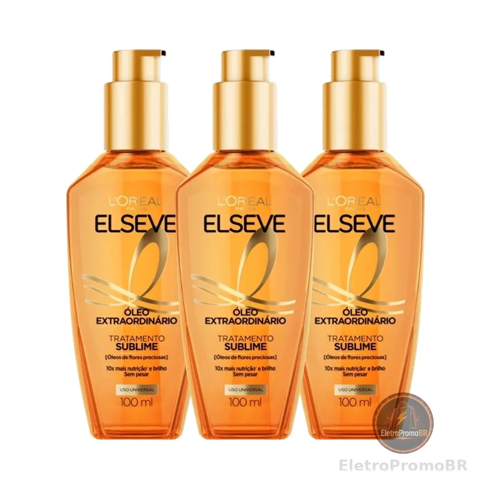 Kit 3 Óleo Capilar Elseve L'Oréal Paris Óleo Extraordinário 100ml - 3 unidades