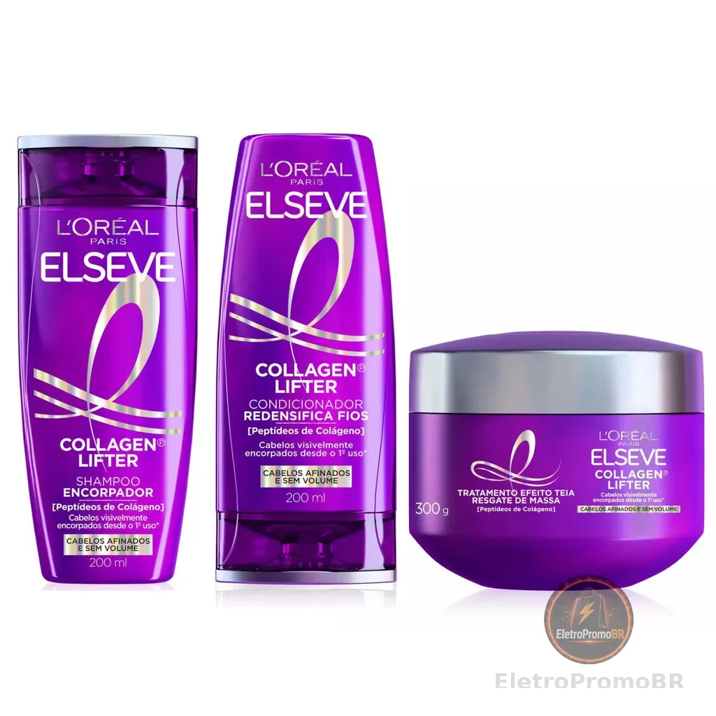 KIT ELSEVE COLÁGENO LIFTER SHAMPOO + COND + MÁSCARA - LANÇAMENTO