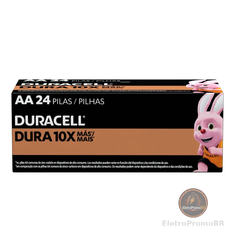 Pilha Alcalina AA Pequena Duracell Com 24 Unidades