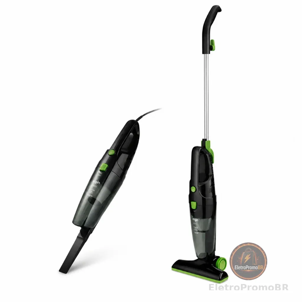 Aspirador de Pó Vertical 2 em 1 Portátil Elgin 1500W Preto