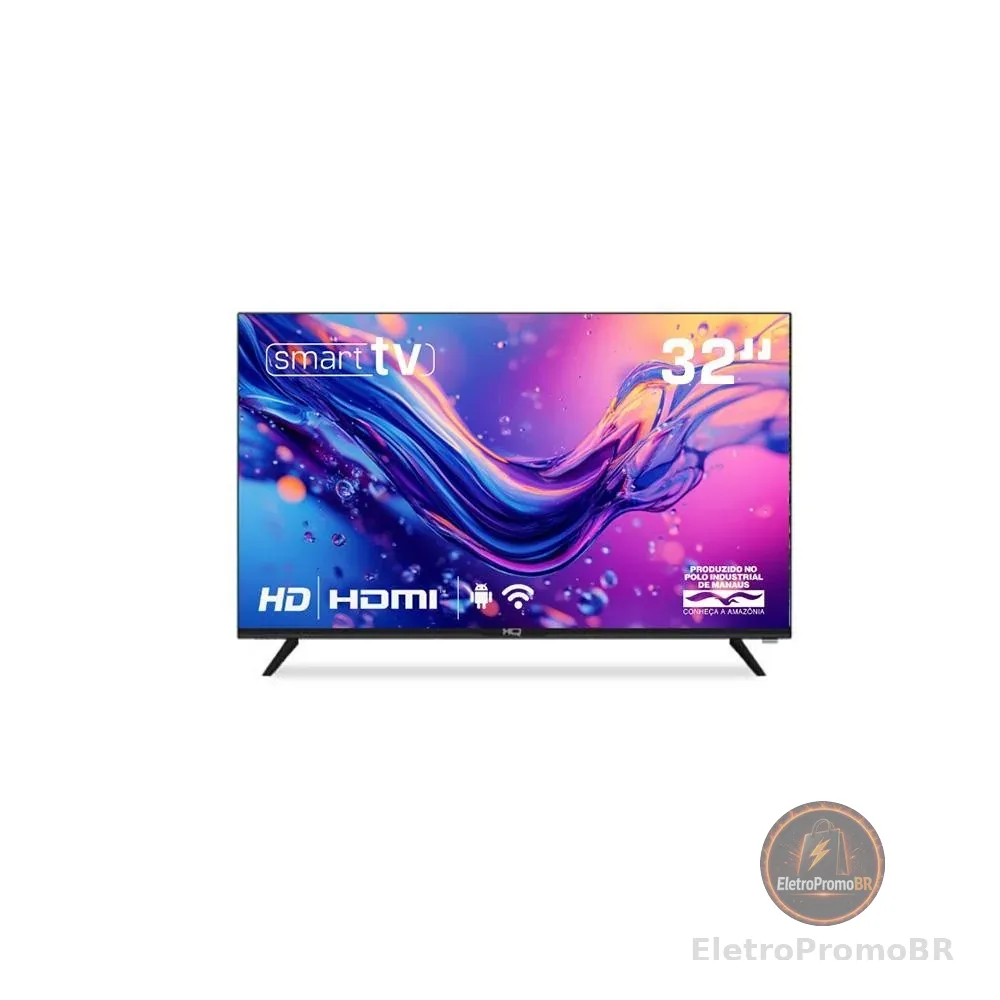 Smart TV HQ 32" HD tela sem Bordas Sistema Android Design Slim HQS32NKHM