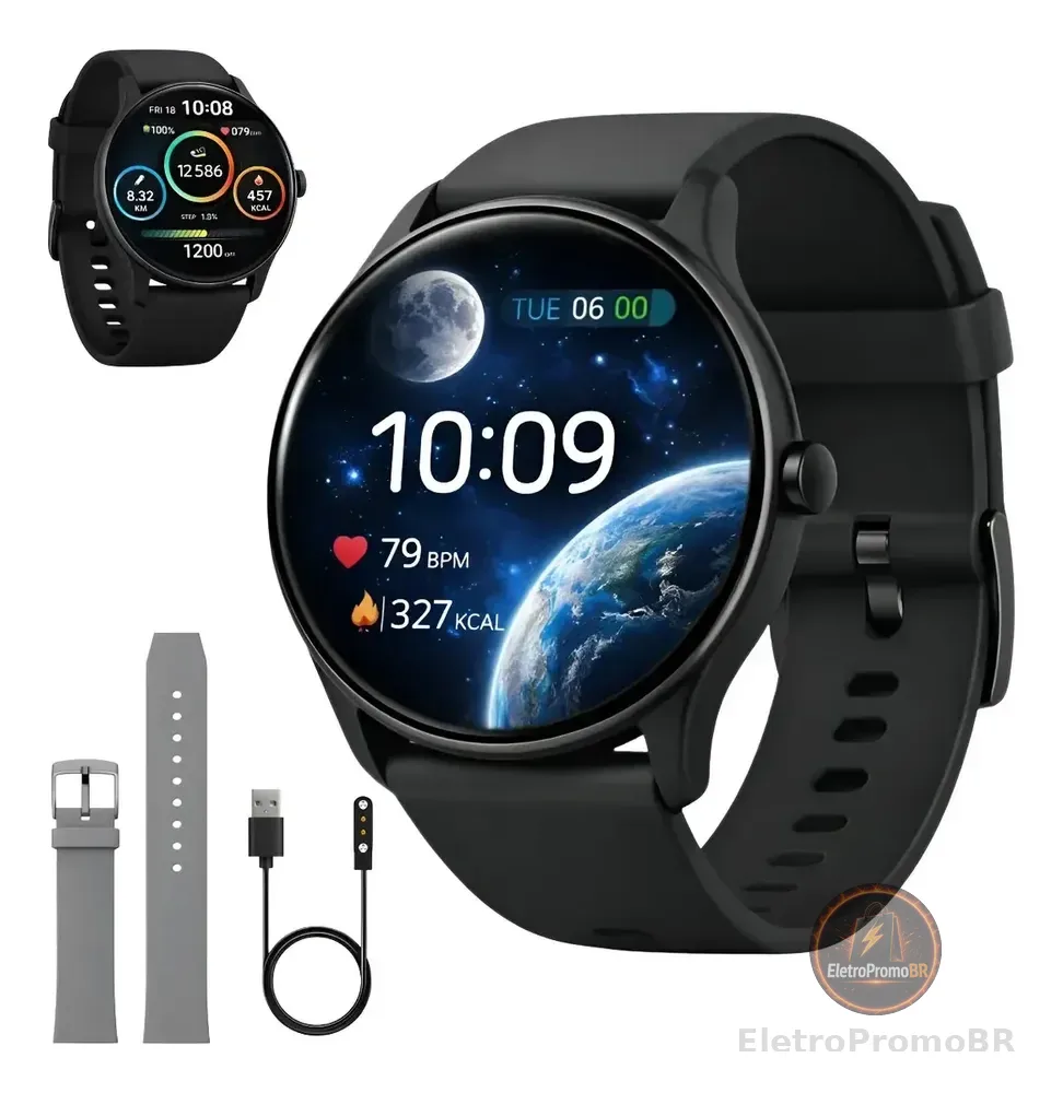 Relógio Smartwatch Inteligente Masculino Ip68 À Prova D'água Notificações Chamadas Bluetooth Saúde Monitoramento De Sono E Esportes Mzcell