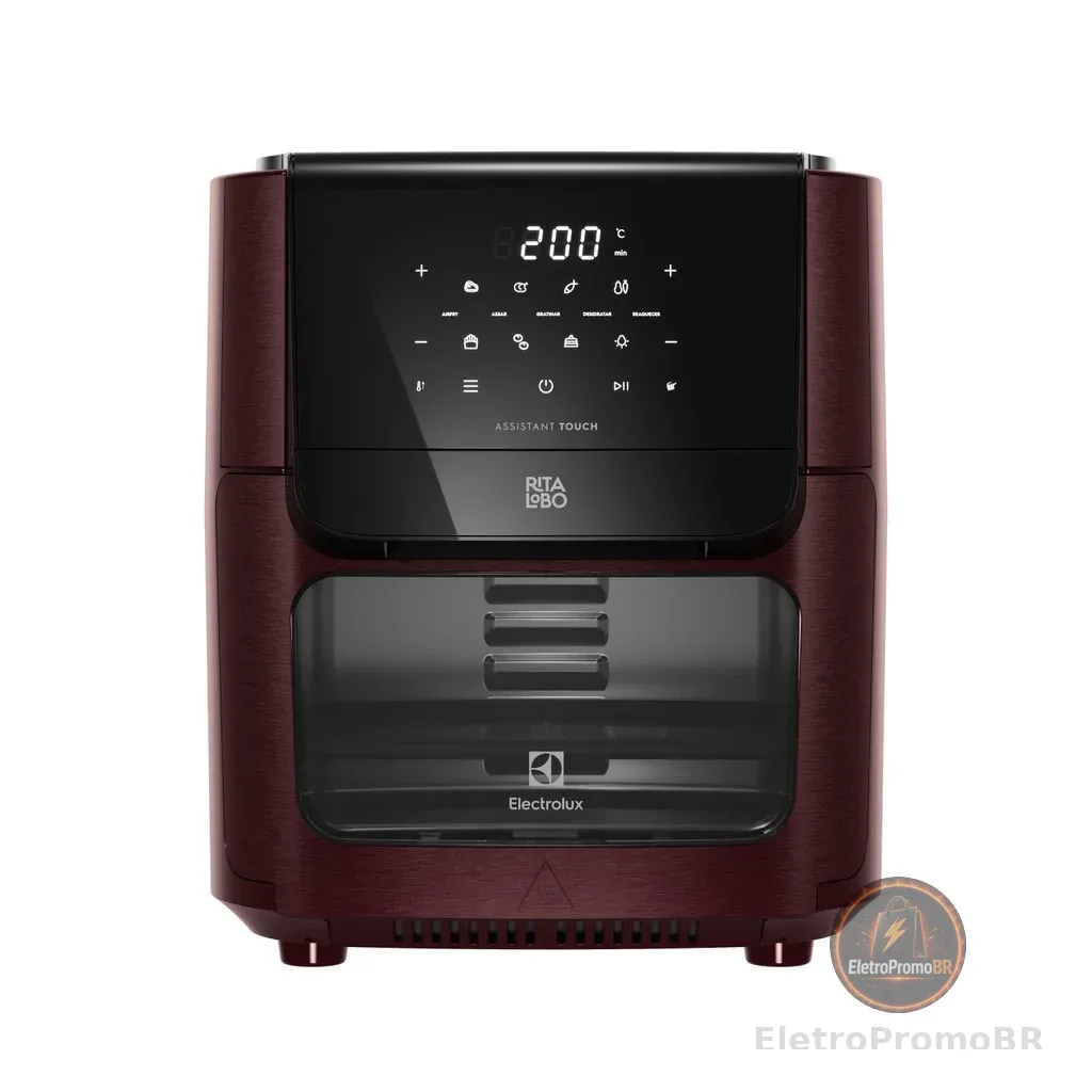 Air Fryer Oven Electrolux por Rita Lobo 12L Digital Vermelha Escura Experience 1700W (EAF86)
